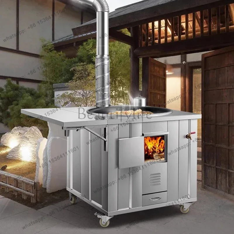 Home Cooking Heater - LSStainless Steel Firewood Stoves Patio Heaters