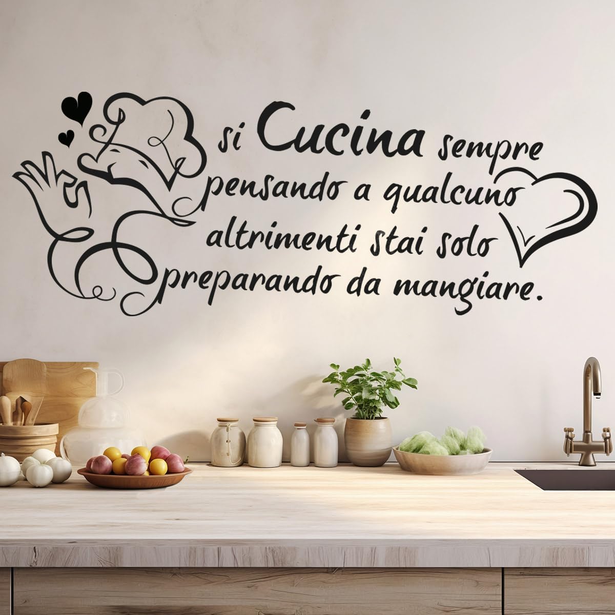 Home Cooking Meals - French Italian Kitchen Cook Love Quote