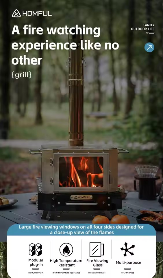 HOMFUL Portable Firewood Stove - огляд і ціна Home Cooking Meals