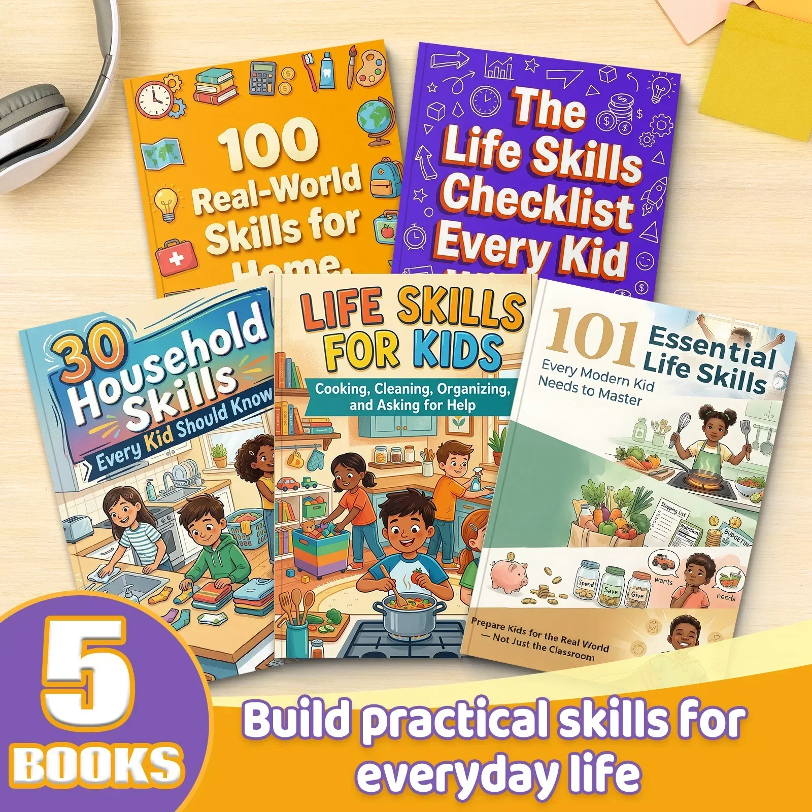 5-Book Kids Life Skills Collec - огляд і ціна Home Cooking Book