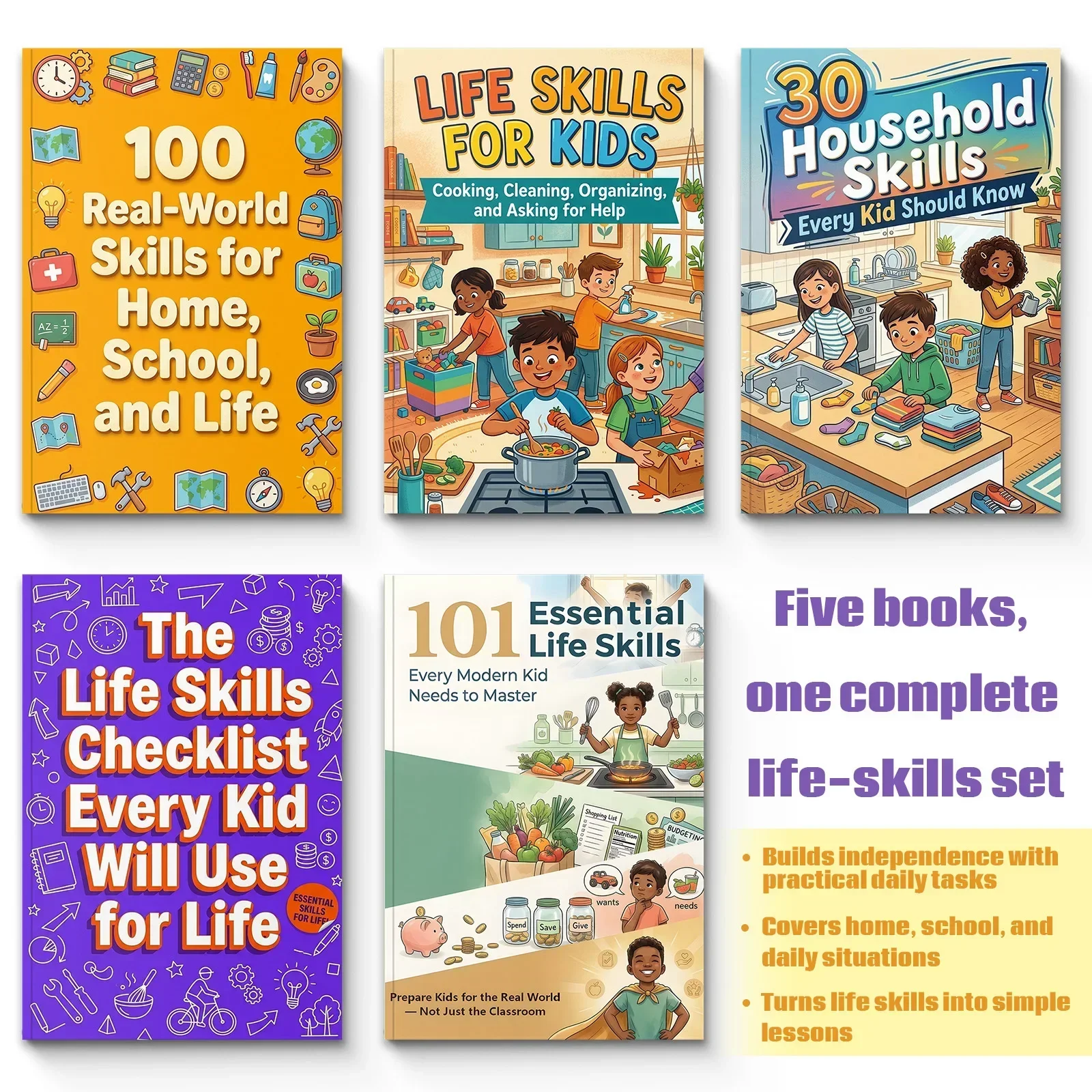 5-Book Kids Life Skills Collec - огляд і ціна Home Cooking Book