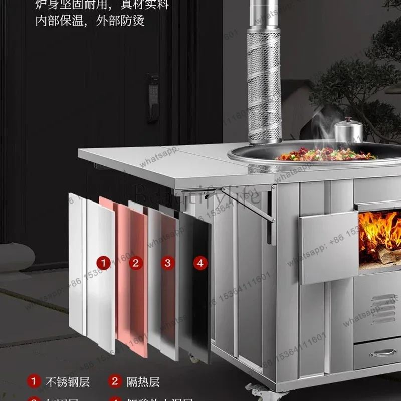 LSStainless Steel Firewood Sto - огляд і ціна Home Cooking Heater
